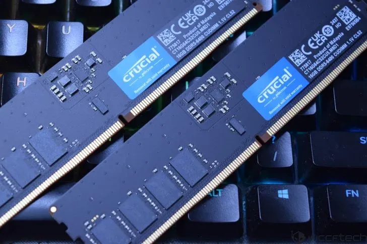 DDR5 RAM memory modules on a motherboard