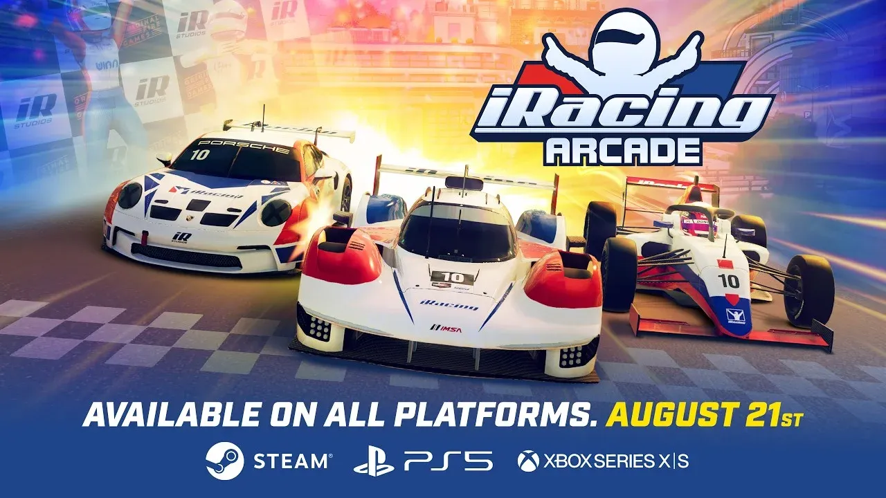 iRacing Arcade trên nhiều nền tảng - hero art giới thiệu bản PS5 & Xbox