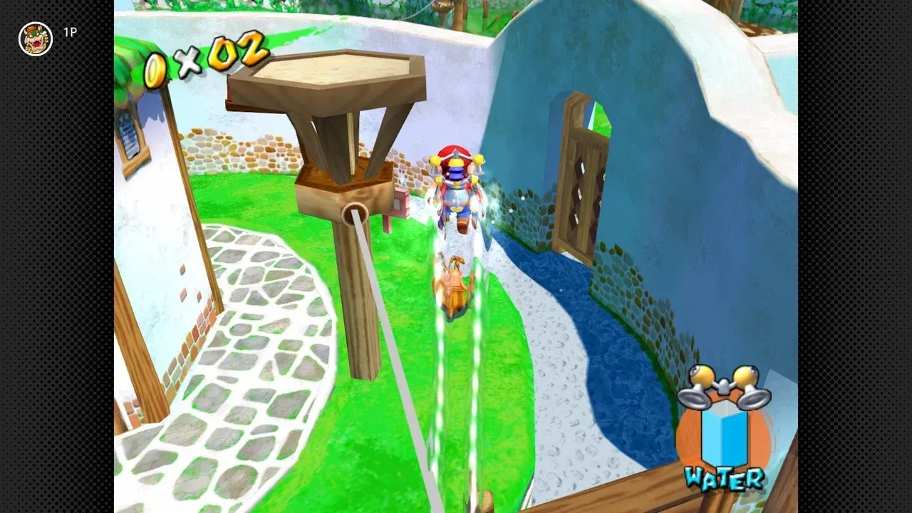 Ảnh Super Mario Sunshine trong Isle Delfino nhiệt đới rực nắng — game sẽ lên Switch 2 GameCube Classics